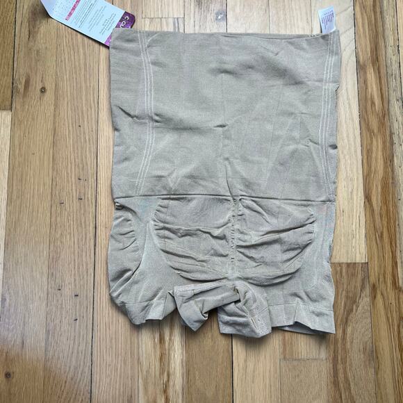 NEW Curveez Womens XL Signature Control High Waist Boy Short Shapewear Beige Tan - Picture 2 of 9